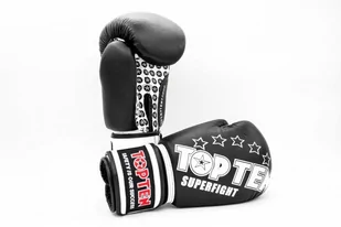 Top ten, Rękawice bokserskie, SuperFight 3000 Stars, czarny, rozmiar 10 - Rękawice bokserskie - miniaturka - grafika 1