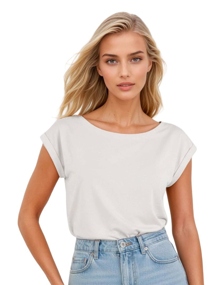 Koszulka damska oversize z krótkim rękawem Norilla biała L