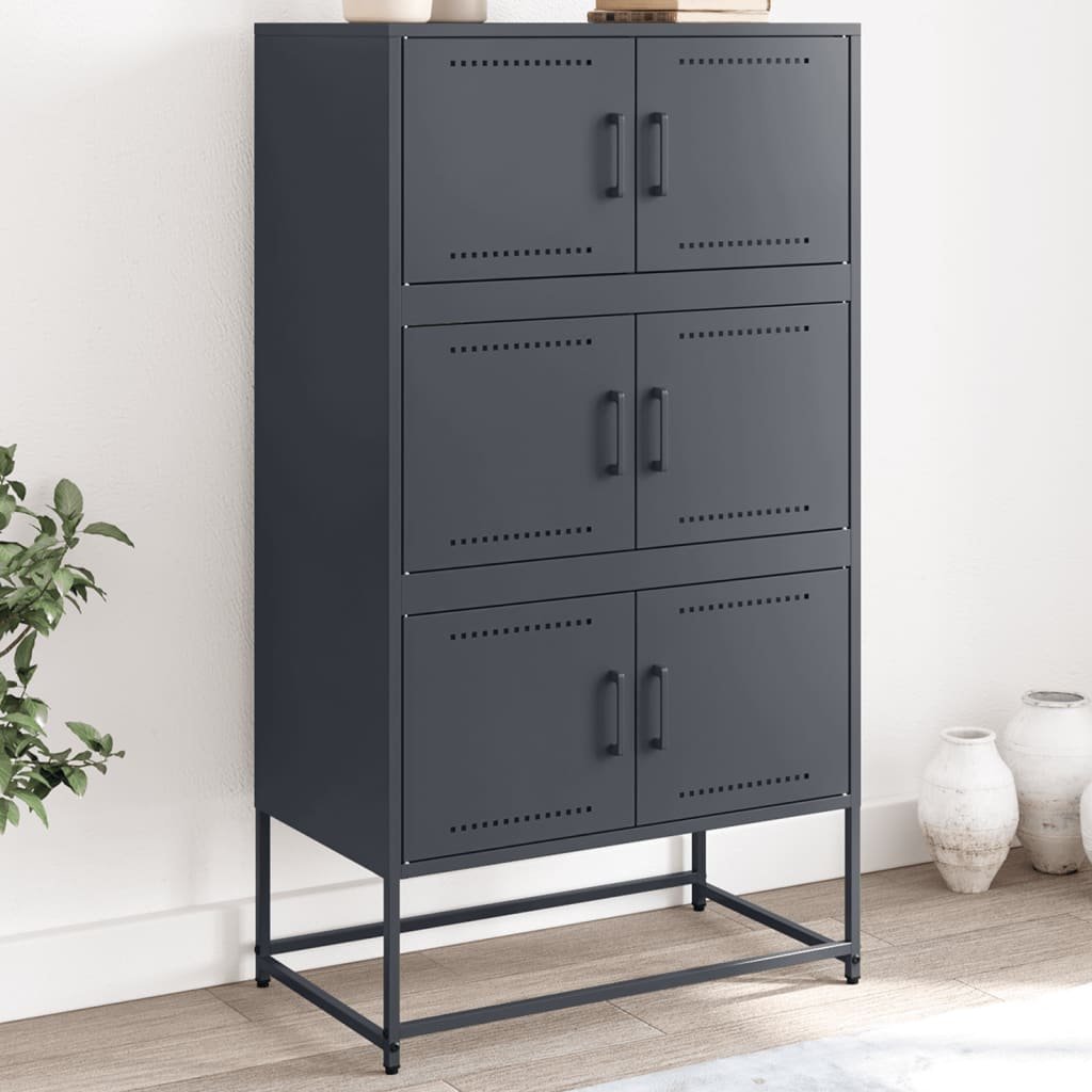 vidaXL Szafka, antracytowa, 68,5x38,5x123,5 cm, stal