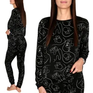 Piżamy damskie - Myszka Minnie DWUCZĘŚCIOWA piżama damska, WELUROWA CIEPŁA piżamka z długim rękawem NA ZIMĘ S - miniaturka - grafika 1