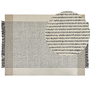 Dywan wełniany 160 x 230 cm beżowo-czarny DIVARLI - Dywany - miniaturka - grafika 1