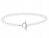Naszyjniki - NASZYJNIK Z PEREŁKAMI ZAPIĘCIE OKRĄGŁE CHOKER 925 - miniaturka - grafika 1