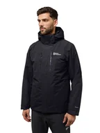 Kurtki i kamizelki sportowe męskie - Jack Wolfskin Kurtka funkcyjna 3w1 "Jasper" w kolorze czarnym - miniaturka - grafika 1