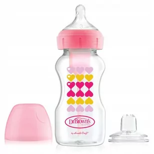 Dr Brown's, Butelka z ustnikiem i smoczkiem, Różowa, 270 ml, 6m+ - Butelki dla niemowląt - miniaturka - grafika 1