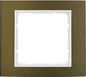 Klawisze i ramki - Hager polo Berker B.3 Ramka pojedyncza alu brązowy/biały 10113021 10113021 - miniaturka - grafika 1