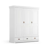 Szafy - Biała Drewniana Szafa Sosnowa Toskania 3D Bez Lustra - miniaturka - grafika 1