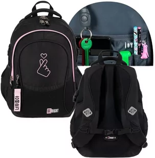 PLECAK szkolny młodzieżowy MULTIFUNKCYJNY HEART dla dziewczyny damski - Plecaki szkolne i tornistry - miniaturka - grafika 1
