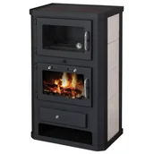 Piece wolnostojące - Piec stalowy z fajerką i piekarnikiem na drewno 10kW - spełnia anty-smogowy EkoProjekt 48282539 - miniaturka - grafika 1