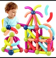 Klocki - Klocki Magnetyczne Edukacyjne Sticks 64 Szt - miniaturka - grafika 1
