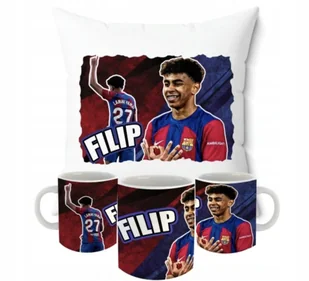 ZESTAW PODUSZKA + KUBEK Prezent LAMINE YAMAL FC BARCELONA + IMIĘ 5 - Gadżety dla niej i dla niego - miniaturka - grafika 1