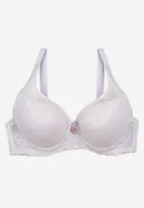 Biustonosze - Biały Biustonosz Full Cup Usztywniony z Koronką Solania - miniaturka - grafika 1