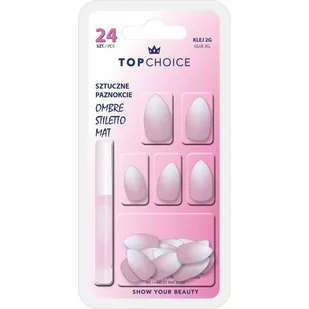 Top Choice Sztuczne paznokcie Ombre-Stiletto-Mat z klejem 2g 78194) 1op.-24szt - Sztuczne paznokcie i akcesoria - miniaturka - grafika 1