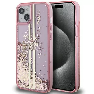 Etui Guess GUHCP15MLFCSEGP Apple iPhone 15 Plus / 14 Plus hardcase Liquid Glitter Gold Stripes różowy/pink - Etui i futerały do telefonów - miniaturka - grafika 1