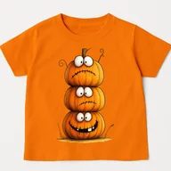Koszulki dla dziewczynek - Pomarańczowa koszulka z dyniami na dzień dyni - dynie98 - miniaturka - grafika 1