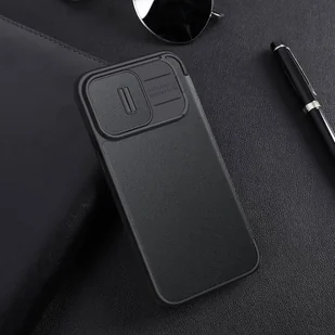 Nillkin Qin Cloth Pro Case etui do iPhone 14 Pro osłona na aparat kabura pokrowiec obudowa z klapką niebieski - Etui i futerały do telefonów - miniaturka - grafika 19