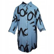 Bluzki damskie - Tunika Koszulowa Damska Niebieska Rozmiar Uniwersalny (44-50) *Italy* - miniaturka - grafika 1