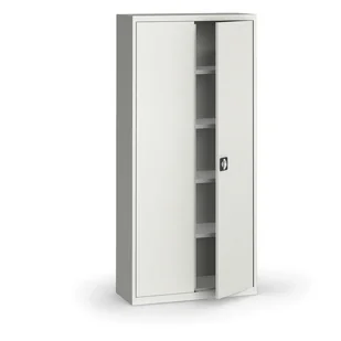 KOVONA Szafa metalowa, 1950 x 950 x 400 mm, 4 półki, szara/szara C39431.2.09.24B2B - Szafy biurowe - miniaturka - grafika 1