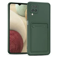 Etui i futerały do telefonów - Etui na telefon komórkowy Samsung Galaxy A22 4G / M22 Silikonowe etui ochronne z kieszenią na kartę Slim Cover, zielone - miniaturka - grafika 1
