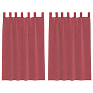 Zasłony - vidaXL Zasłony woalowe z pętelkami 2 szt. Wino czerwone 140x175 cm - miniaturka - grafika 1