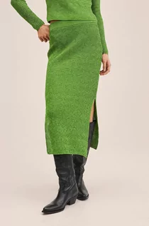 Spódnice - Mango spódnica kolor zielony midi ołówkowa - grafika 1