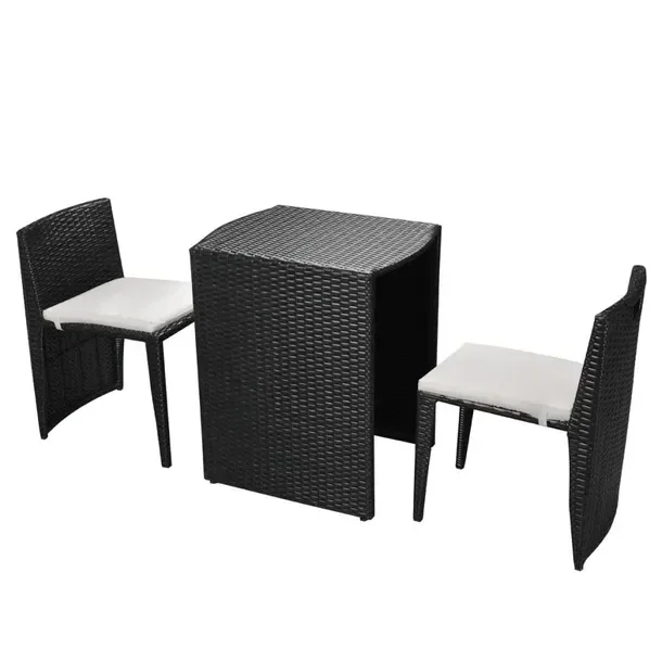 Zestaw Mebli Ogrodowych z Rattanu PE, Stół 60x48x70 cm, 2 Krzesła 42x47x