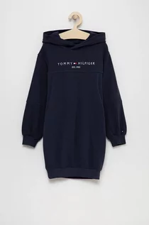 Sukienki - Tommy Hilfiger Sukienka bawełniana dziecięca kolor granatowy mini prosta - grafika 1