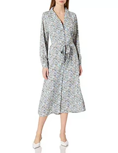 ONLY Damska sukienka Onlkendall L/S Shirt Dress WVN, Kamień pumice Stone/Aop:blue Flower, M - Sukienki - miniaturka - grafika 1