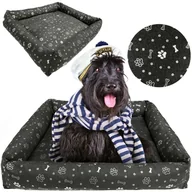 Legowiska dla psów - Legowisko Dla Psa Kanapa Posłanie 75X65 Cm Wodoodporne Poduszki Pikowane Kość Srebrna - miniaturka - grafika 1