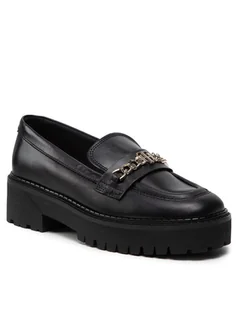 Półbuty damskie - Tommy Hilfiger Półbuty Th Chain Chunky Loafer FW0FW06166 Czarny - grafika 1