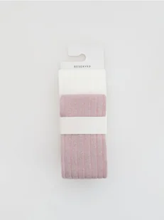 Reserved - Bawełniane rajstopy w prążki 2 pack - jasnofioletowy - Rajstopy - miniaturka - grafika 1