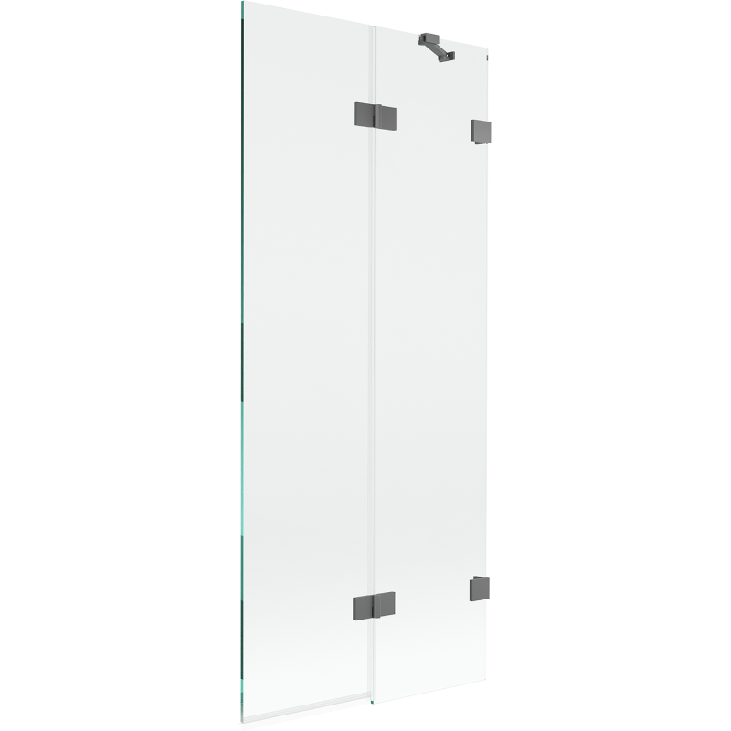 Mexen Lunar parawan nawannowy 2-skrzydłowy prawy 80 x 150 cm, transparent, gun metal - 897-080-100-95-00-P