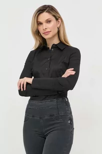 Patrizia Pepe koszula damska kolor czarny slim z kołnierzykiem klasycznym - Koszule damskie - miniaturka - grafika 1