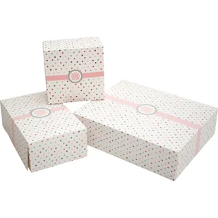 Pudełko na ciasto wypieki nadruk Kropki 12x21x7cm 20szt. - Pojemniki kuchenne - miniaturka - grafika 1