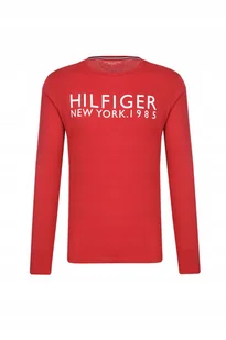 TOMMY HILFIGER PIŻAMA MĘSKA BLUZKA CZERWONA Z NAPISEM M JSE - Piżamy damskie - miniaturka - grafika 1