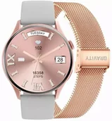 Smartwatch - Gravity Różowe Złoto Pasek i Bransoleta GT5-8 sg043h - miniaturka - grafika 1