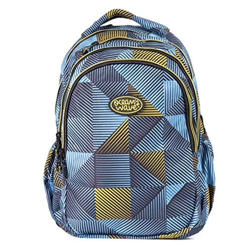 Ocean's Wave - plecak szkolny, duży plecak dziecięcy z wodoodpornego materiału i kieszenią na laptopa, 33 litry