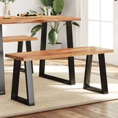 Ławki do przedpokoju - vidaXL Ławka z naturalną krawędzią, 110 cm, lite drewno akacjowe - miniaturka - grafika 1