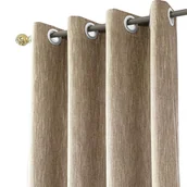 Firany i zasłony dla dzieci - Melodieux Zasłona zaciemniająca, nieprzejrzysta, o wyglądzie lnu, do salonu, pokoju dziecięcego, sypialni, brązowa, 229 x 117 cm, 1 sztuka - miniaturka - grafika 1