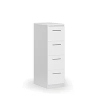 Szafy biurowe - Kartoteka metalowa PRIMO z drewnianym frontem A4, 4 szuflady, biały/biały - miniaturka - grafika 1