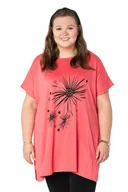 Bluzki damskie - Duża Długa Bluzka Damska Tunika Oversize Top 658-5 - miniaturka - grafika 1