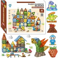 Klocki - Klocki Magnetyczne Diamentowe Dinozaury 90 el Zestaw Konstrukcyjny dla - miniaturka - grafika 1