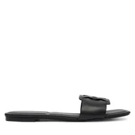 Klapki i japonki damskie - Klapki Calvin Klein Square Flat Sandal Emblem HW0HW03128 Czarny - miniaturka - grafika 1