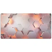 Podkładki na biurko - Podkładka na biurko Świetliste heksagony 120x60 cm - miniaturka - grafika 1