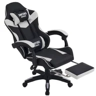 Fotele gamingowe - Fotel Gamingowy z podnóżkiem INFINI ESPACE Black/White z podnóżkiem - miniaturka - grafika 1