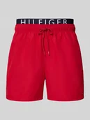 Kąpielówki męskie - Spodenki kąpielowe o kroju regular fit z pasem z logo - miniaturka - grafika 1