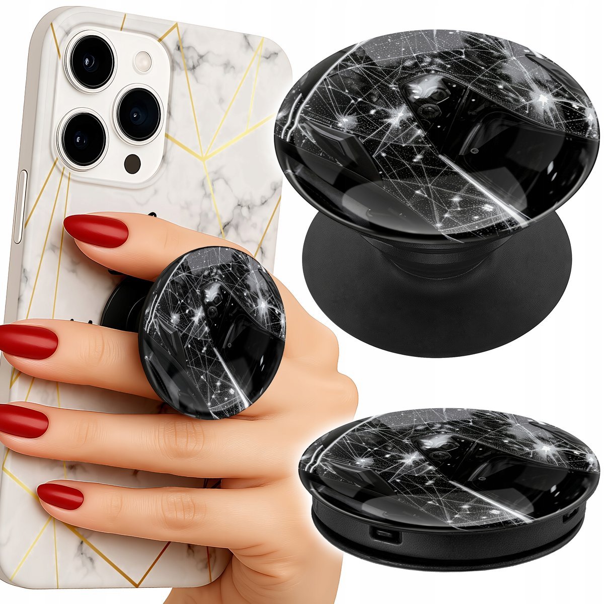 Uchwyt do telefonu Popsocket na palce/stojak FAN MOTOCYKL KASK MOTOCYKLISTA