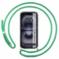 Etui i futerały do telefonów - Przezroczyste etui na telefon iPhone 16 Plus (6,7) ze smyczą zieloną wodą - miniaturka - grafika 1