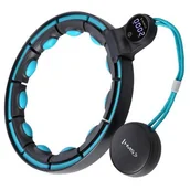 Pozostały sprzęt i akcesoria do ćwiczeń - Hula hop HMS HHM17 Czarno-turkusowy - miniaturka - grafika 1