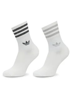 adidas Zestaw 2 par wysokich skarpet damskich Glt Crew HC9561 Biały - Skarpetki damskie - miniaturka - grafika 1