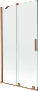 Mexen Velar parawan nawannowy 2-skrzydłowy przesuwny 100 x 150 cm, transparent, miedź szczotkowana - 896-100-000-01-65 - Parawany nawannowe - miniaturka - grafika 1